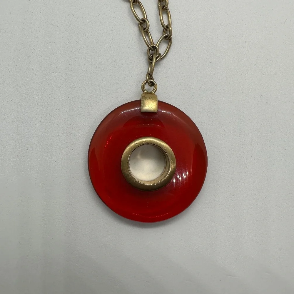 The Limited Orange Disk Pendant Necklace